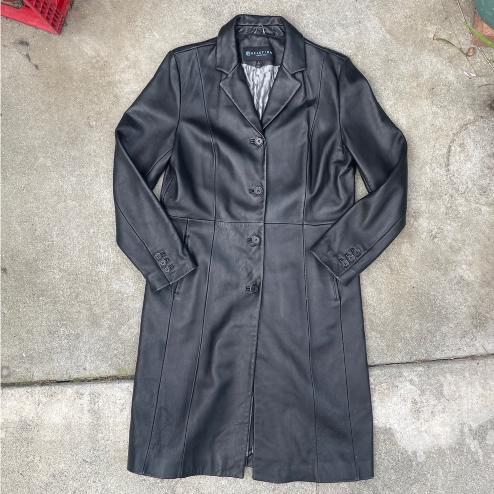 Kenneth Cole Reaction Black Leather Jacket